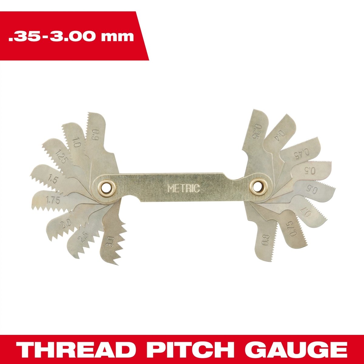 0.35 - 3.00 mm Metric Thread Pitch Gauge - AAA Industrial Supply