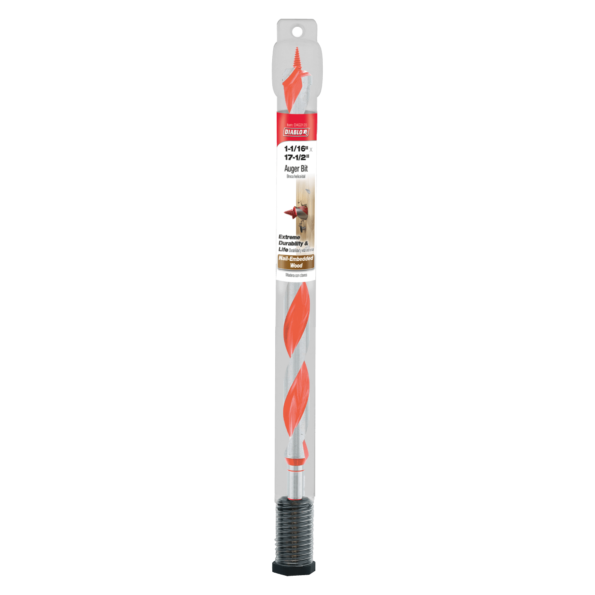 1 - 1/16" x 17 - 1/2" Auger Bit for Wood & Nail - Embedded Wood - AAA Industrial Supply