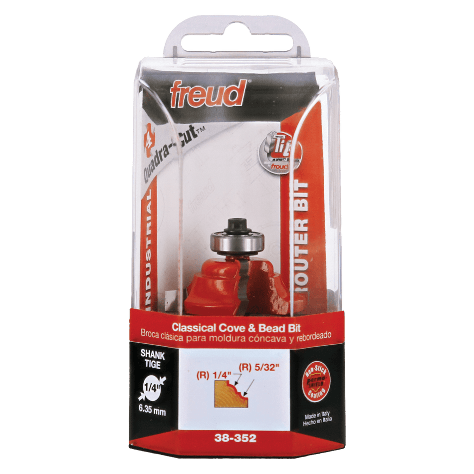 1 - 1/2" Quadra - Cut (Dia.) Classical Cove & Bead Bit - AAA Industrial Supply