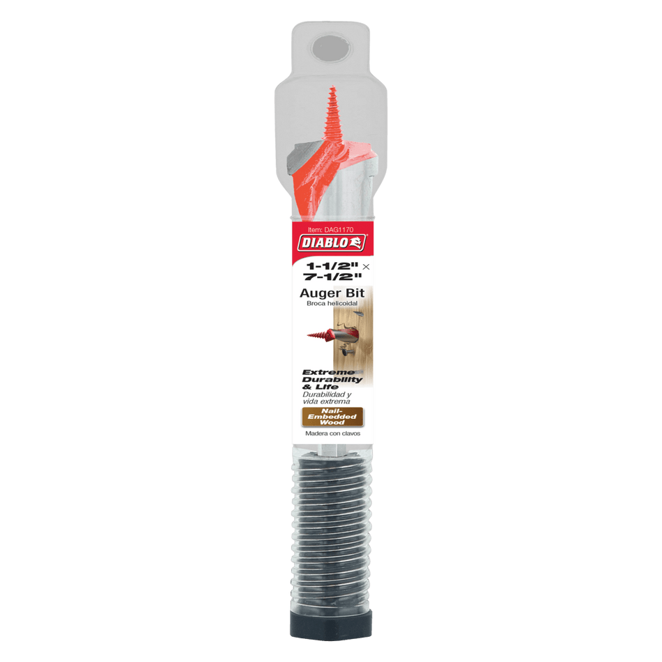 1 - 1/2" x 7 - 1/2" Auger Bit for Wood & Nail - Embedded Wood - AAA Industrial Supply