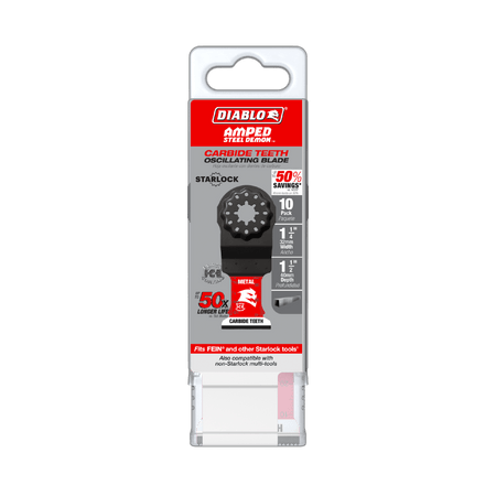 1 - 1/4" AMPED™ Steel Demon™ Starlock Carbide Teeth Oscillating Blades for Metal (10 - pk) - AAA Industrial Supply