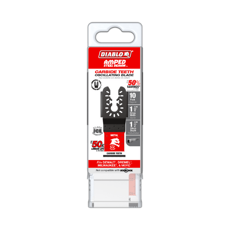 1 - 1/4" AMPED™ Steel Demon™ Universal Fit Carbide Teeth Oscillating Blades for Metal (10 - pk) - AAA Industrial Supply