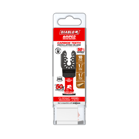1 - 1/4" Diablo AMPED™ Demo Demon™ Carbide Teeth Oscillating Blades for Nail - Embedded Wood (10 - pk) - AAA Industrial Supply