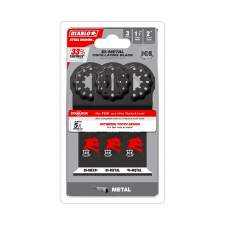 1 - 1/4" Steel Demon™ Starlock Bi - Metal Oscillating Blade for Metal (3 - pk) - AAA Industrial Supply