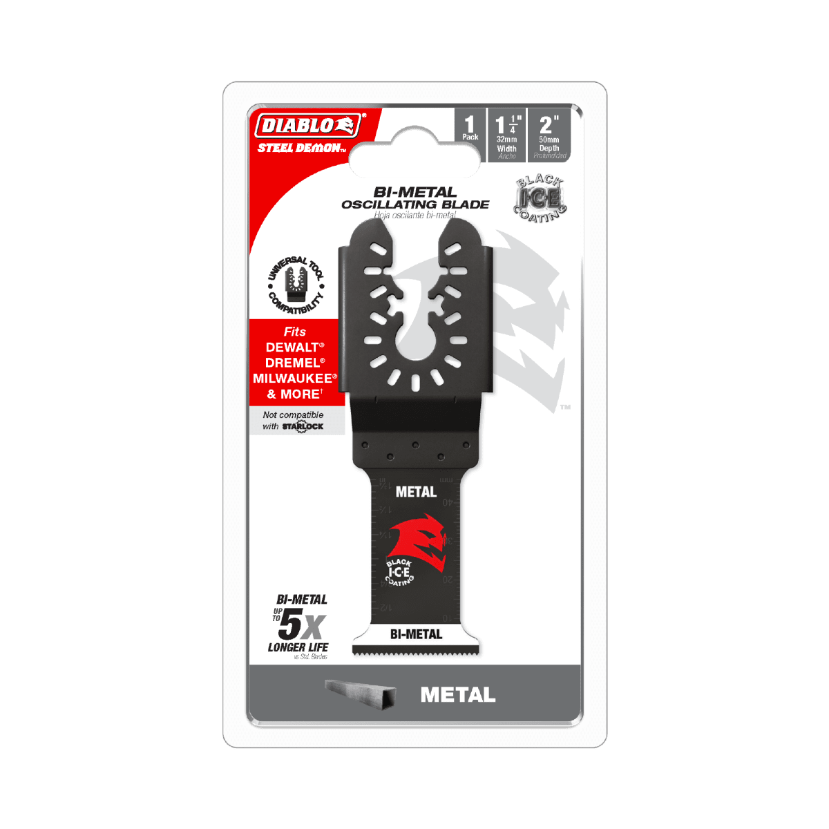 1 - 1/4" Steel Demon™ Universal Fit Bi - Metal Oscillating Blade for Metal - AAA Industrial Supply