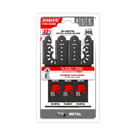 1 - 1/4" Steel Demon™ Universal Fit Bi - Metal Oscillating Blades for Metal (3 - pk) - AAA Industrial Supply