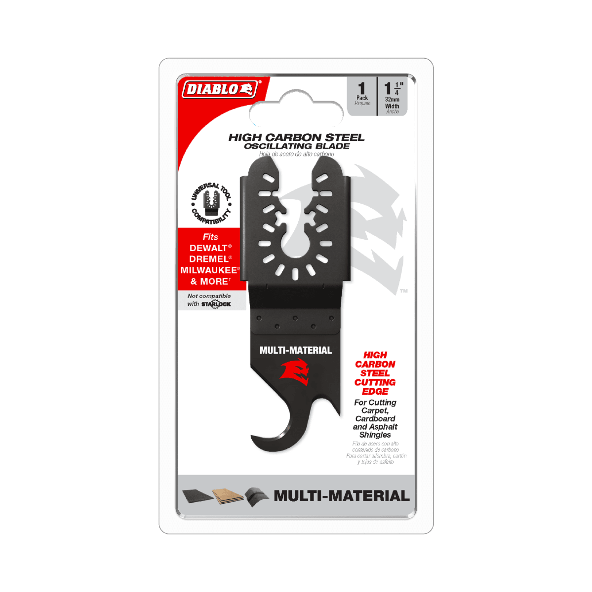 1 - 1/4" Universal Fit High Carbon Steel Oscillating Hook Knife - AAA Industrial Supply