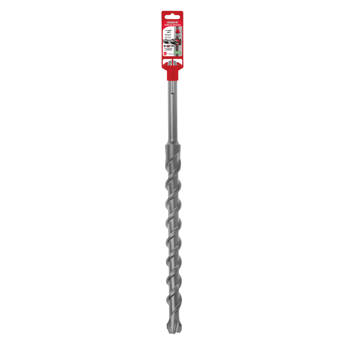 1 - 1/4" x 16" x 21" Rebar Demon™ SDS - Max 4 - Cutter Full Carbide Head Hammer Drill Bit - AAA Industrial Supply