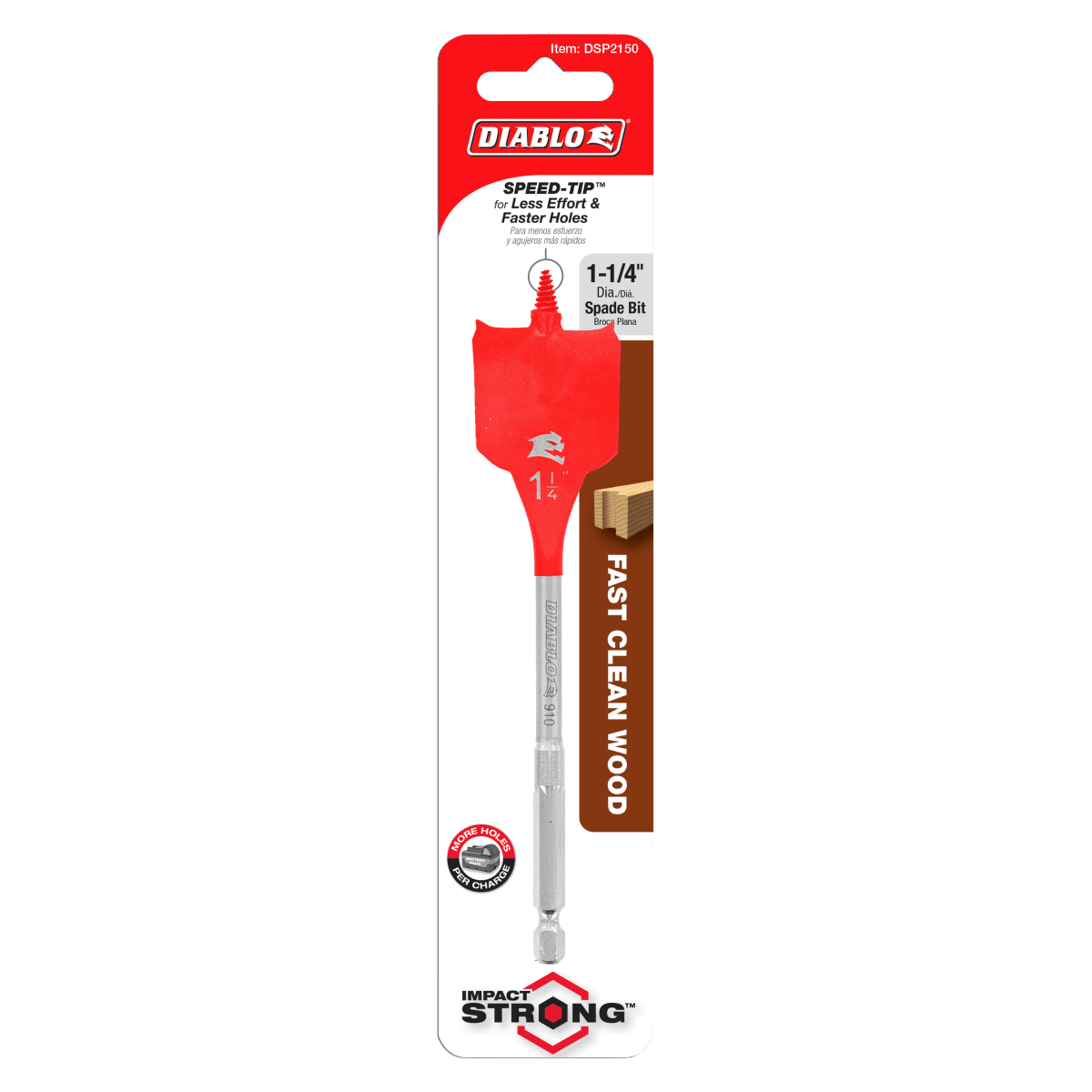 1 - 1/4" x 6" Spade Bit for Wood - AAA Industrial Supply