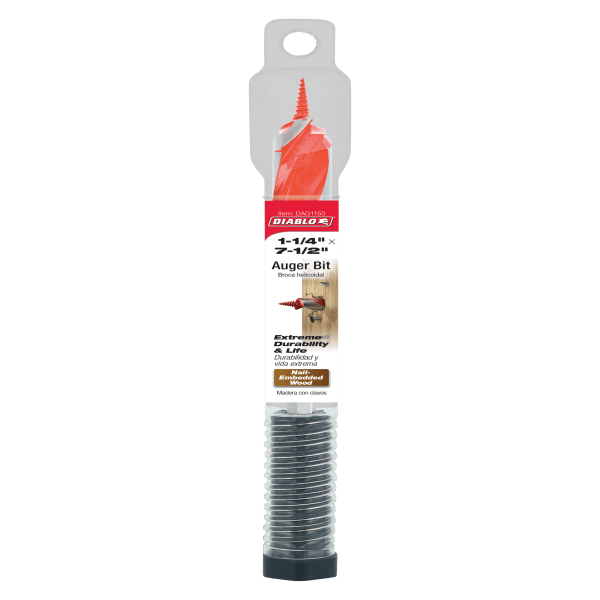 1 - 1/4" x 7 - 1/2" Auger Bit for Wood & Nail - Embedded Wood - AAA Industrial Supply