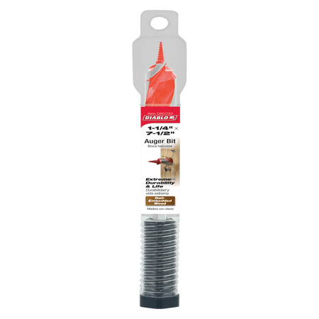 1 - 1/4" x 7 - 1/2" Auger Bit for Wood & Nail - Embedded Wood - AAA Industrial Supply