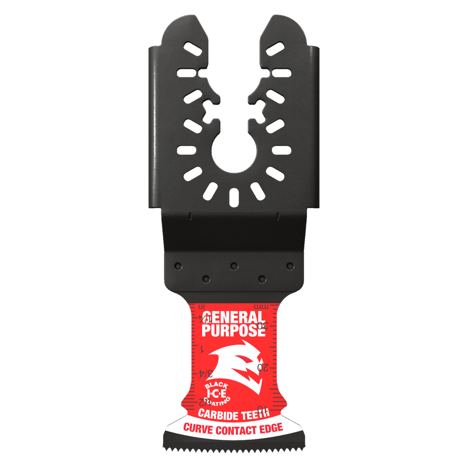 1 - 1/4"(w) x 1 - 1/2"(d) AMPED™ Demo Demon™ Universal Fit Carbide Teeth Oscillating Blade for General Purpose Cuts (3 - pk) - AAA Industrial Supply