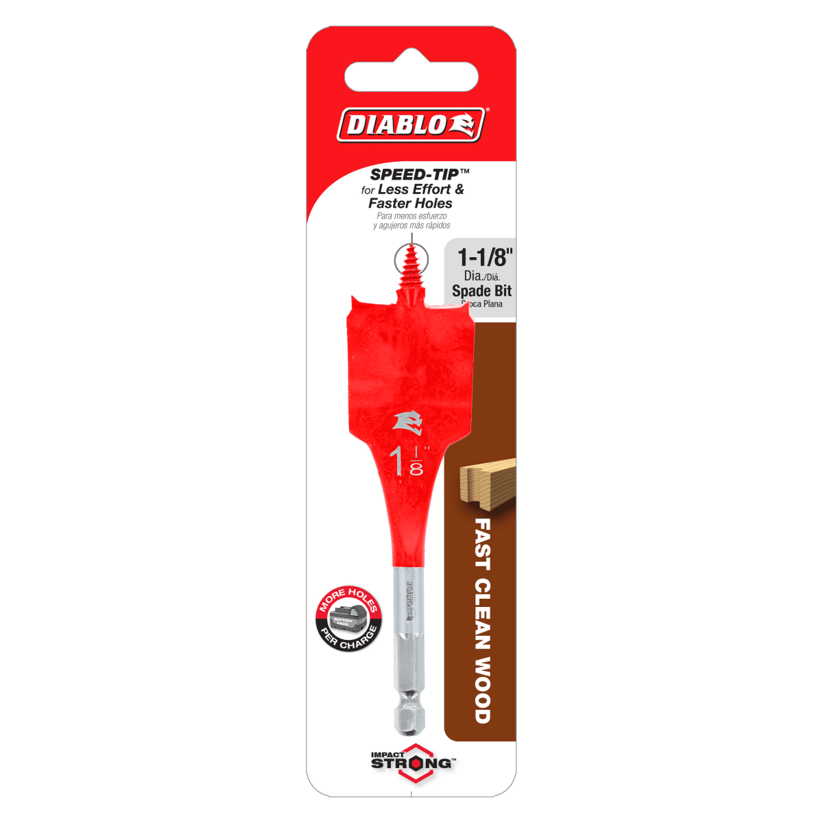 1 - 1/8" x 4" Spade Bit for Wood - AAA Industrial Supply