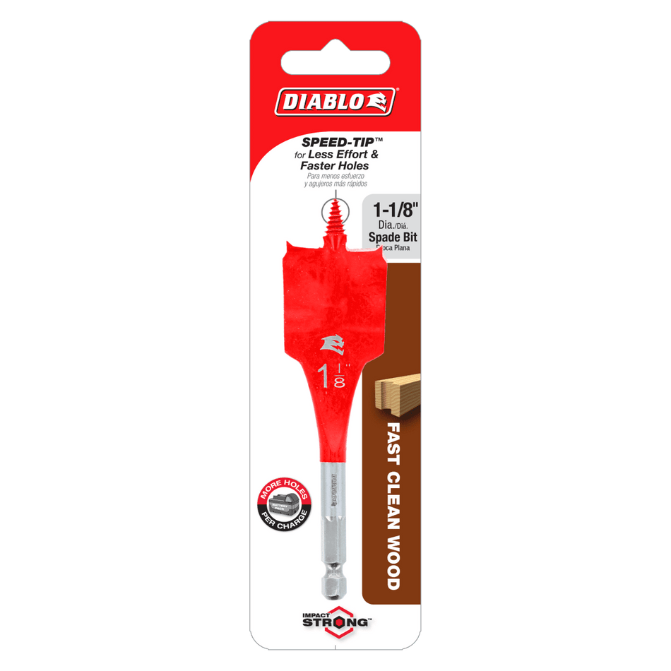 1 - 1/8" x 4" Spade Bit for Wood - AAA Industrial Supply