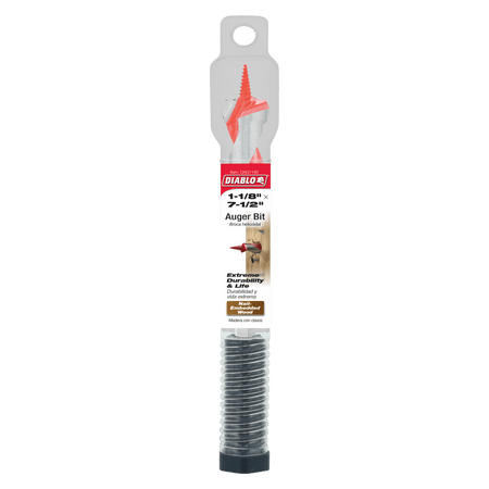 1 - 1/8" x 7 - 1/2" Auger Bit for Wood & Nail - Embedded Wood - AAA Industrial Supply