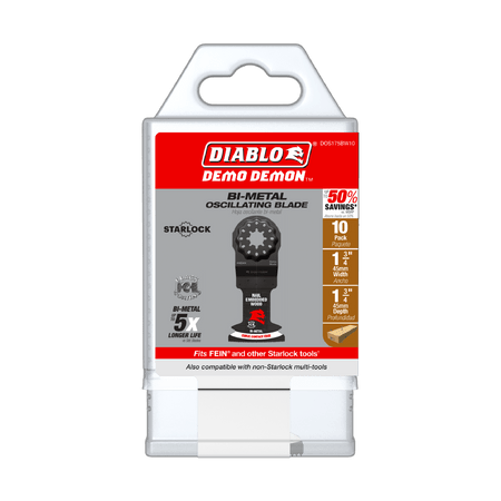 1 - 3/4" Demo Demon™ Starlock Bi - Metal Oscillating Blades for Nail - Embedded Wood (10 - pk) - AAA Industrial Supply