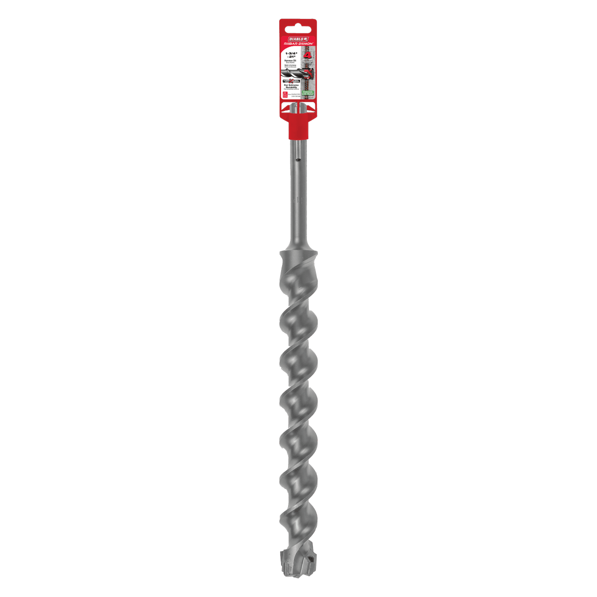 1 - 3/4" x 16" x 21" Rebar Demon™ SDS - Max 4 - Cutter Carbide - Tipped Hammer Drill Bit - AAA Industrial Supply