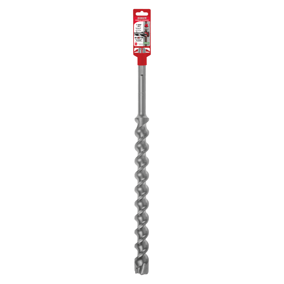 1 - 3/8" x 16" x 21" Rebar Demon™ SDS - Max 4 - Cutter Carbide - Tipped Hammer Drill Bit - AAA Industrial Supply