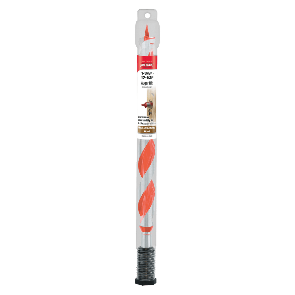 1 - 3/8" x 17 - 1/2" Auger Bit for Wood & Nail - Embedded Wood - AAA Industrial Supply