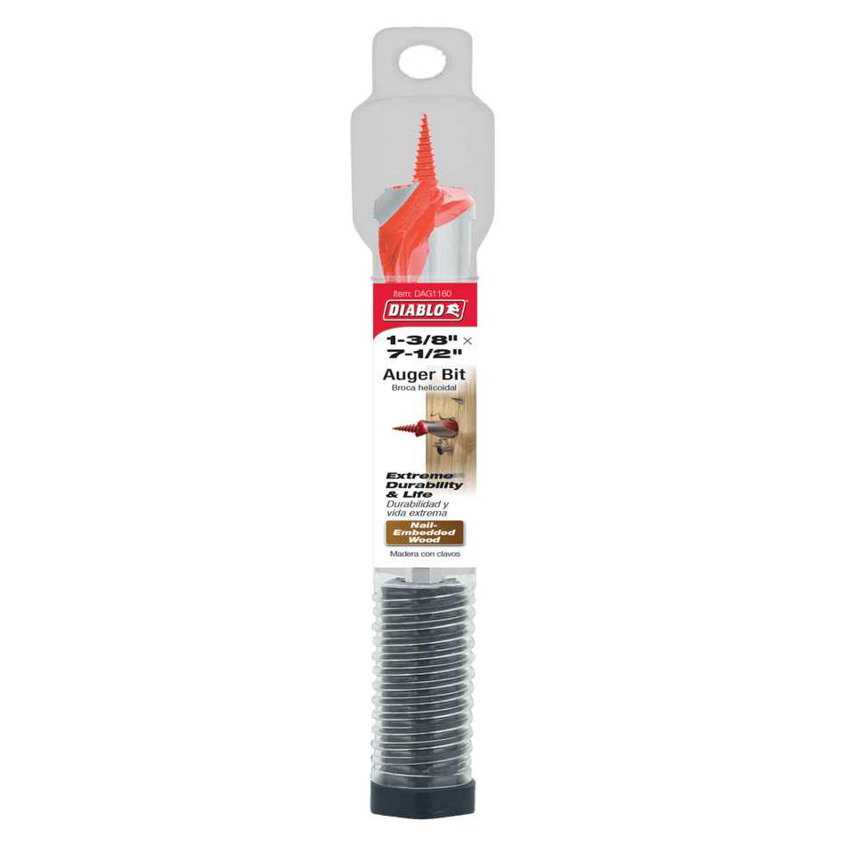 1 - 3/8" x 7 - 1/2" Auger Bit for Wood & Nail - Embedded Wood - AAA Industrial Supply