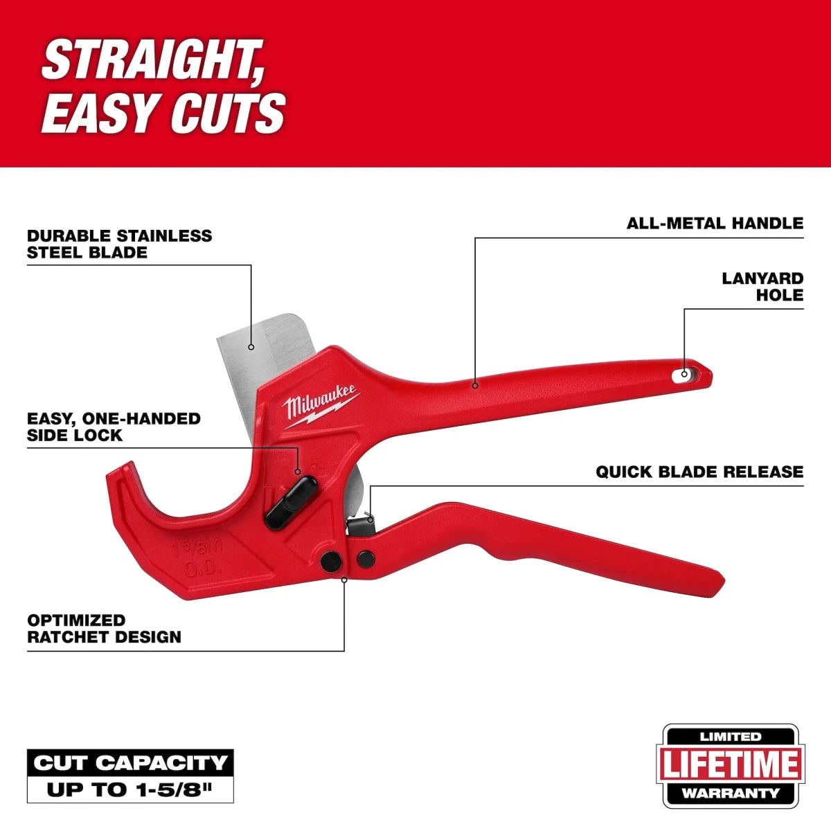 1-5/8" Ratcheting Pipe Cutter - AAA Industrial Supply