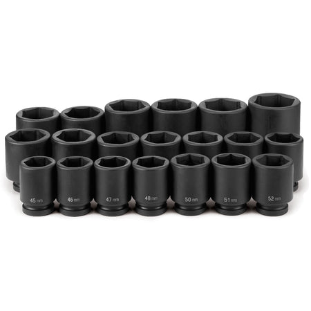 1" Dr. 20 Pc. Deep Metric Set 45mm to 75mm - AAA Industrial Supply