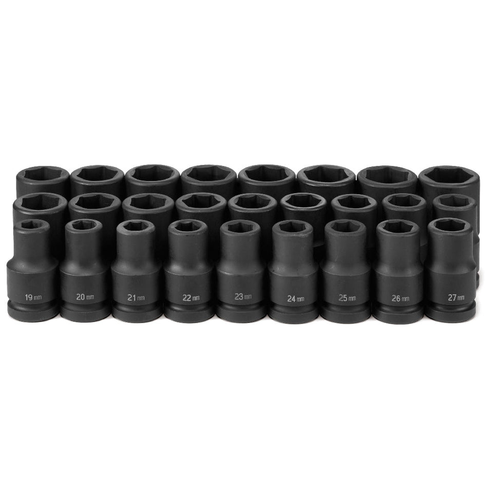 1" Dr. 26 Pc. Deep Metric Set 19mm to 44mm - AAA Industrial Supply