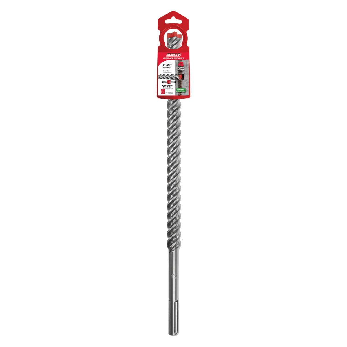 1" x 16" x 21" Rebar Demon™ SDS - Max 4 - Cutter Full Carbide Head Hammer Drill Bit - AAA Industrial Supply