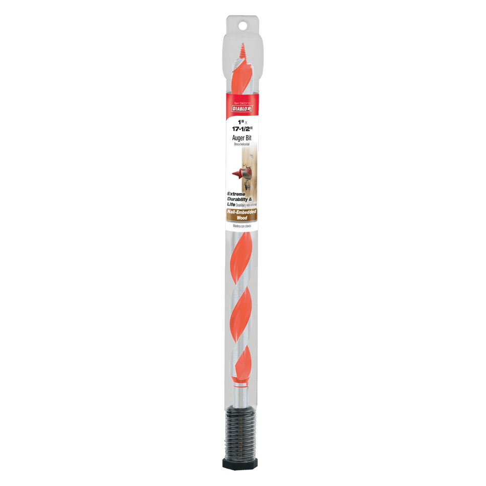 1" x 17 - 1/2" Auger Bit for Wood & Nail - Embedded Wood - AAA Industrial Supply