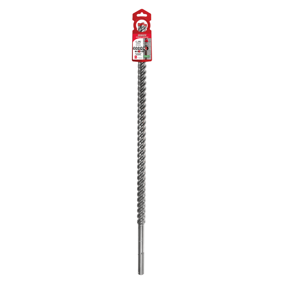 1" x 24" x 29" Rebar Demon™ SDS - Max 4 - Cutter Full Carbide Head Hammer Drill Bit - AAA Industrial Supply