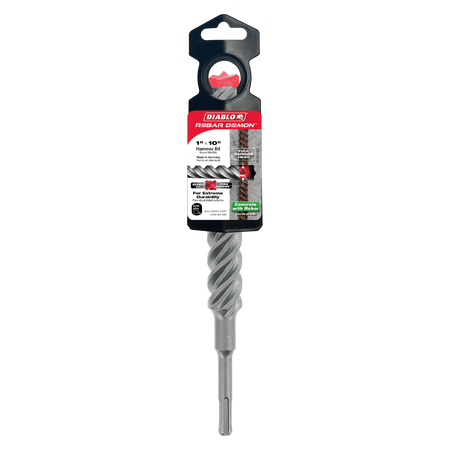 1" x 8" x 10" Rebar Demon™ SDS - Plus 4 - Cutter Full Carbide Head Hammer Drill Bit - AAA Industrial Supply