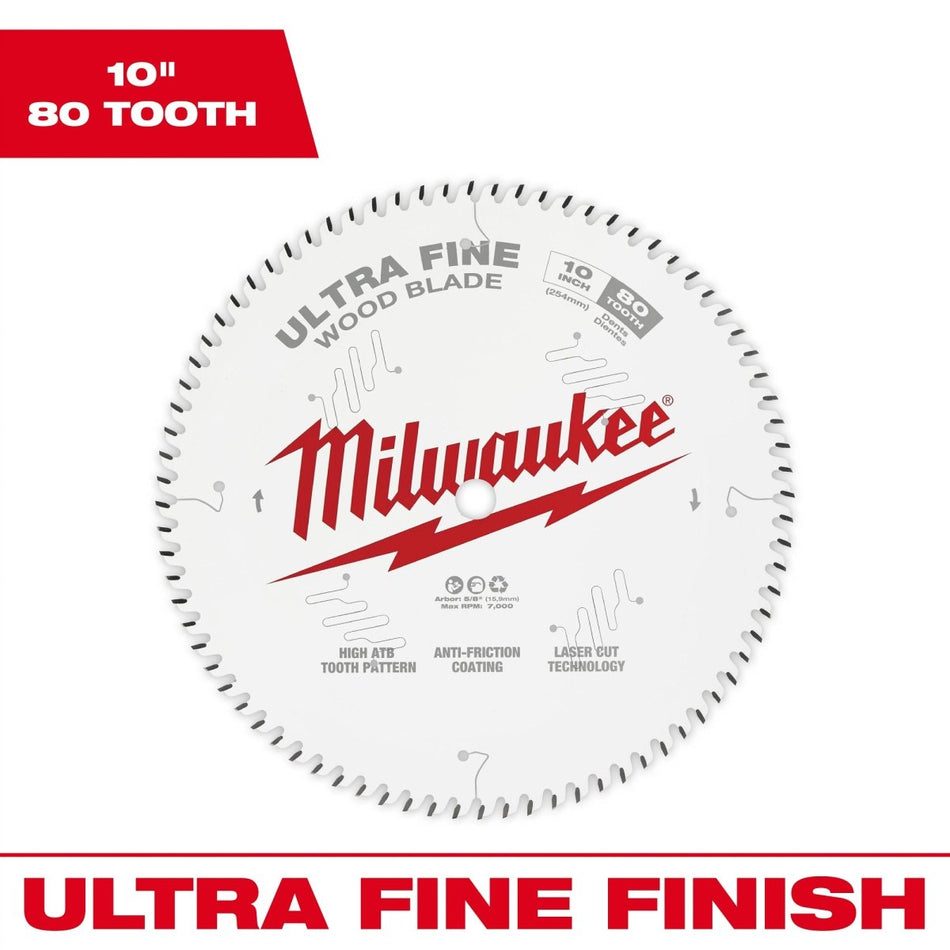 10" 80T Ultra Fine Finish Circular Saw Blade - AAA Industrial Supply