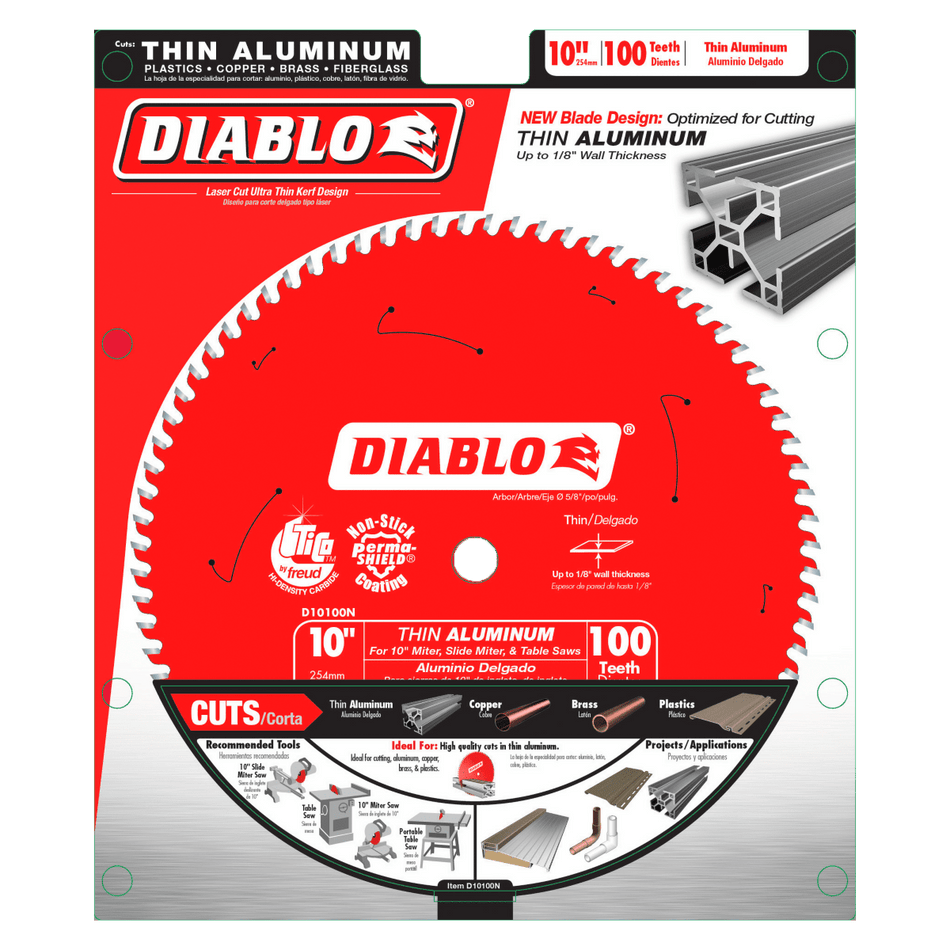 10" x 100 - Teeth Saw Blade for Thin Aluminum - AAA Industrial Supply