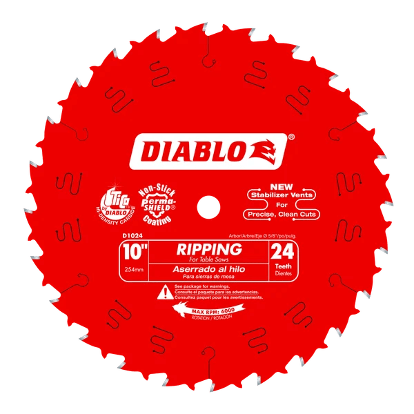 10" x 24 - Teeth Ripping Saw Blade for Wood - AAA Industrial Supply
