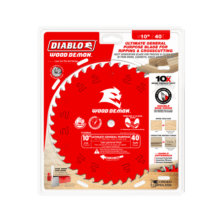 10" x 40 - Teeth Wood Demon™ Ultimate General Purpose Carbide Saw Blade for Wood - AAA Industrial Supply