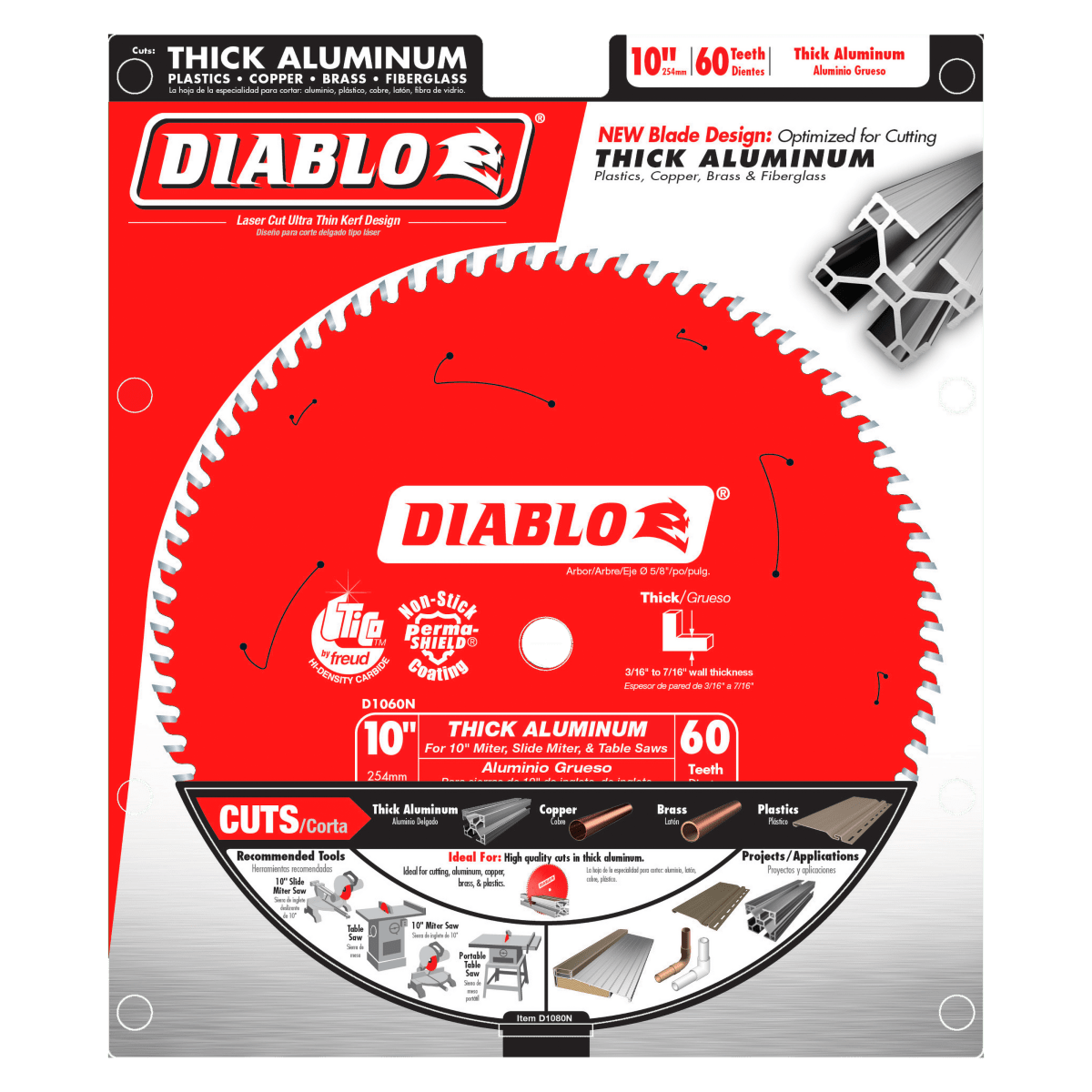 10" x 60 - Teeth Saw Blade for Thick Aluminum - AAA Industrial Supply