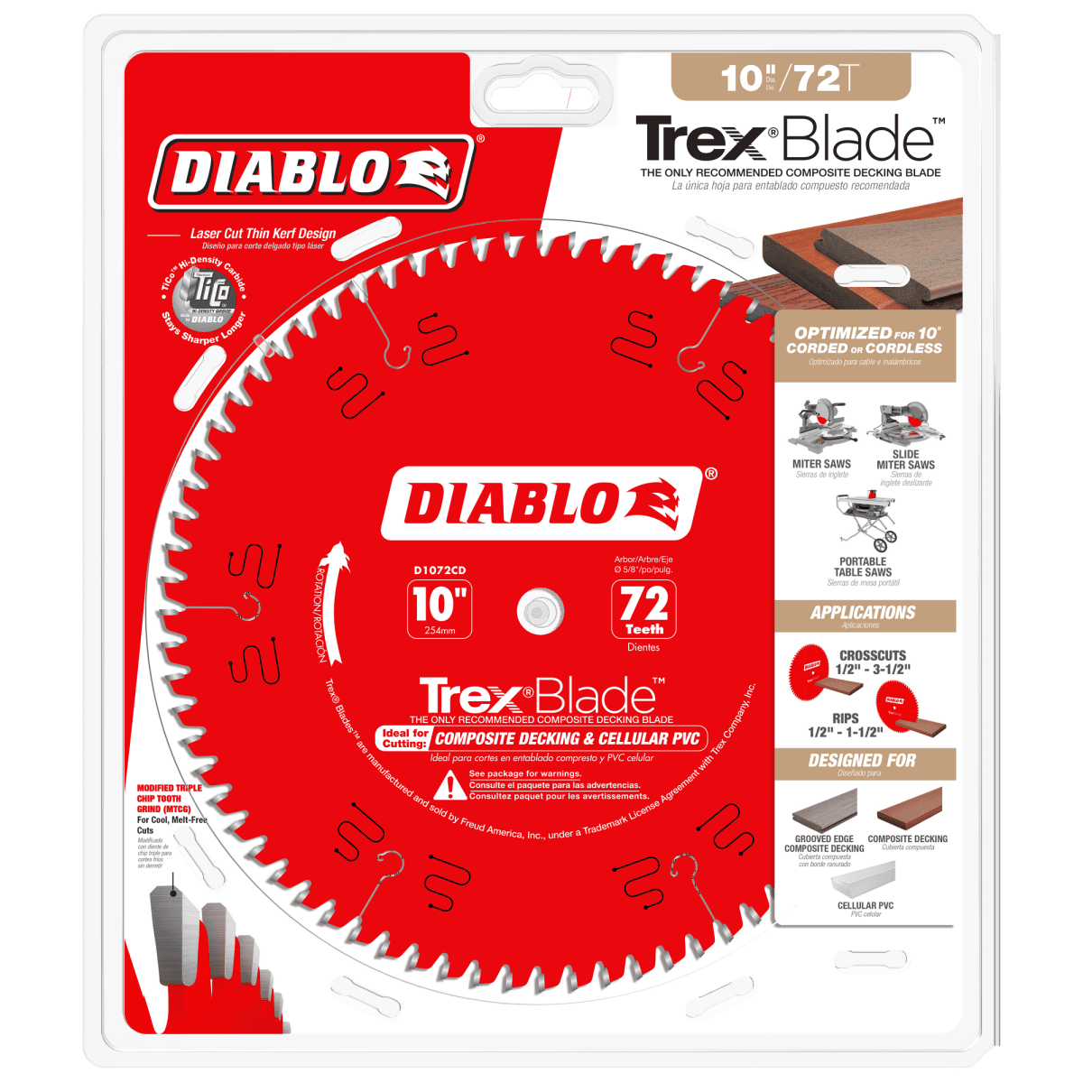 10" x 72 - Teeth TrexBlade™ Saw Blade for Composites and Plastic - AAA Industrial Supply
