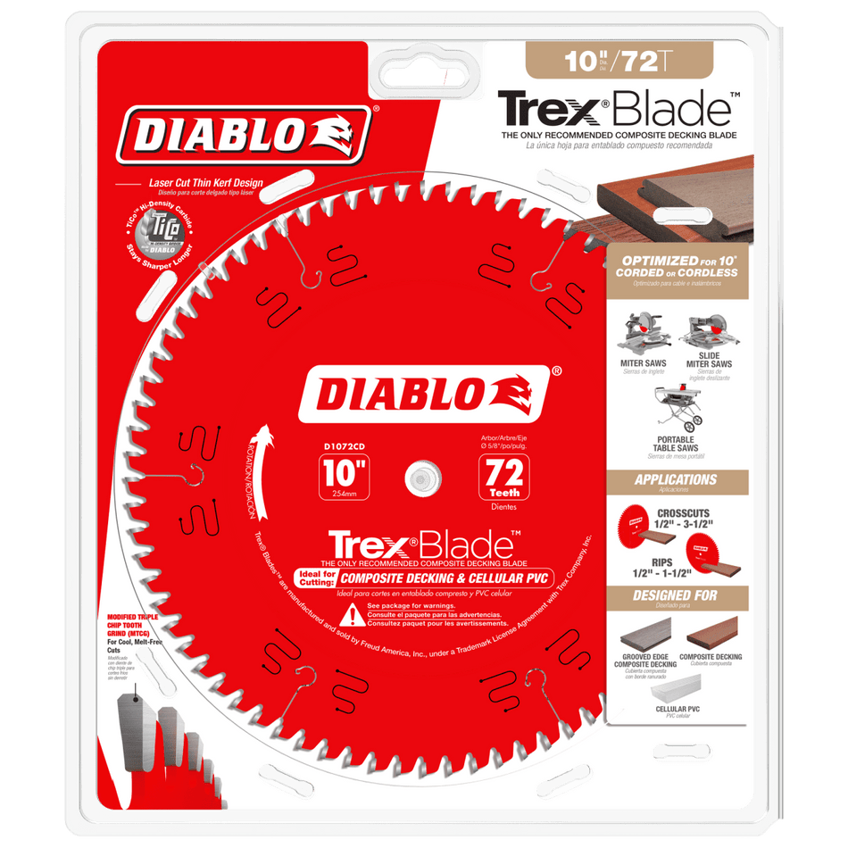 10" x 72 - Teeth TrexBlade™ Saw Blade for Composites and Plastic - AAA Industrial Supply