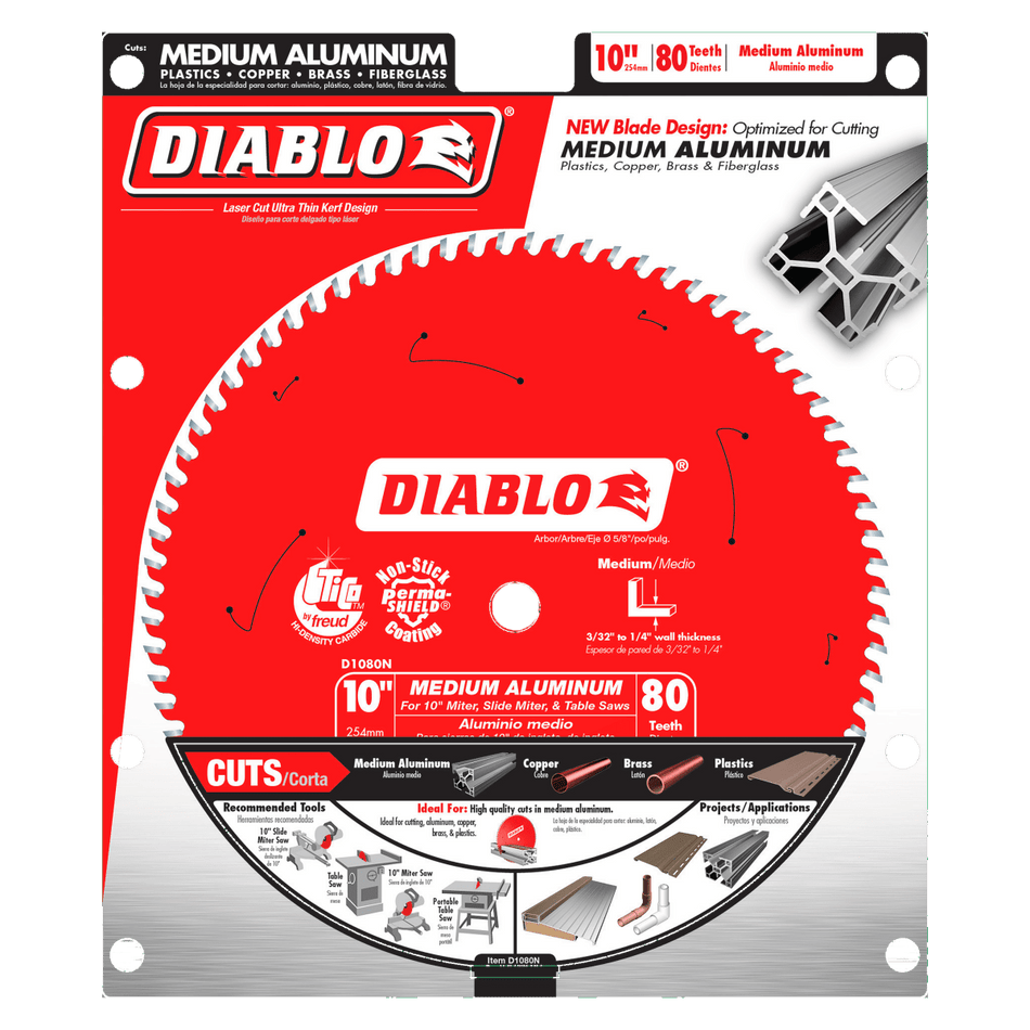 10" x 80 - Teeth Saw Blade for Medium Aluminum - AAA Industrial Supply