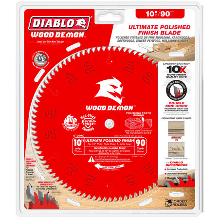 10" x 90 - Teeth Wood Demon™ Ultimate Polished Finish Saw Blade for Wood - AAA Industrial Supply