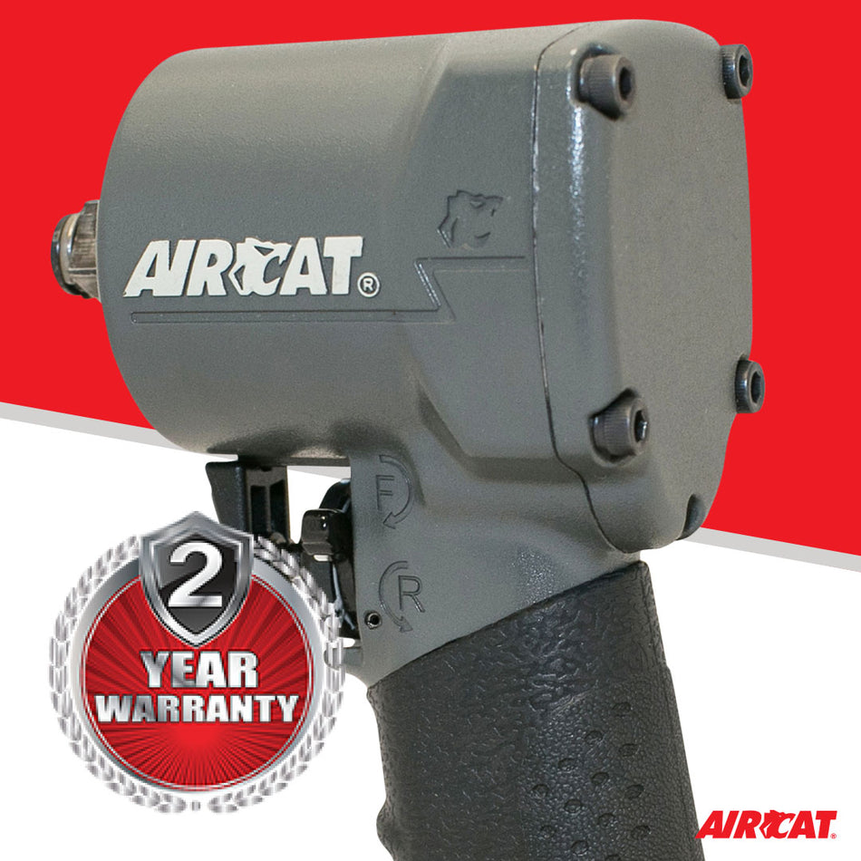 AIRCAT Pneumatic Tools 1077-TH: Stubby Impact Wrench 700 ft-lbs - 3/8-Inch