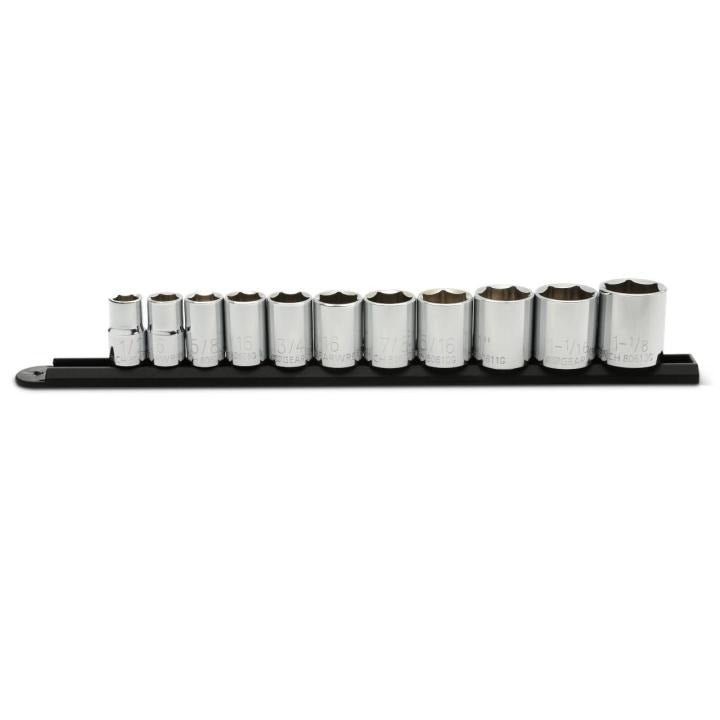 11 Piece 1/2" Drive 6 Point Standard SAE Socket Set - AAA Industrial Supply
