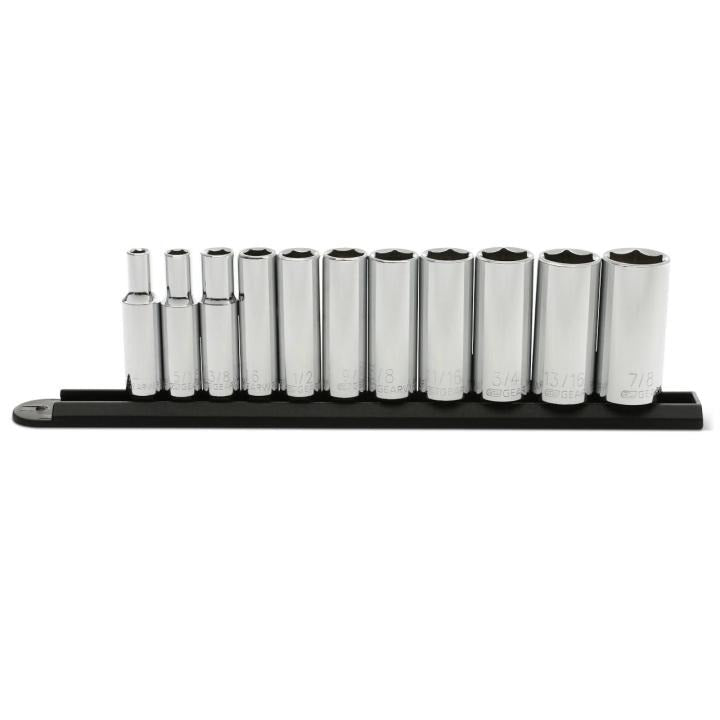 11 Piece 3/8" Drive 6 Point Deep SAE Socket Set - AAA Industrial Supply