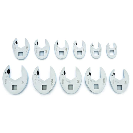 11 Piece 3/8" Drive Ratcheting Crowfoot SAE Wrench Set - AAA Industrial Supply