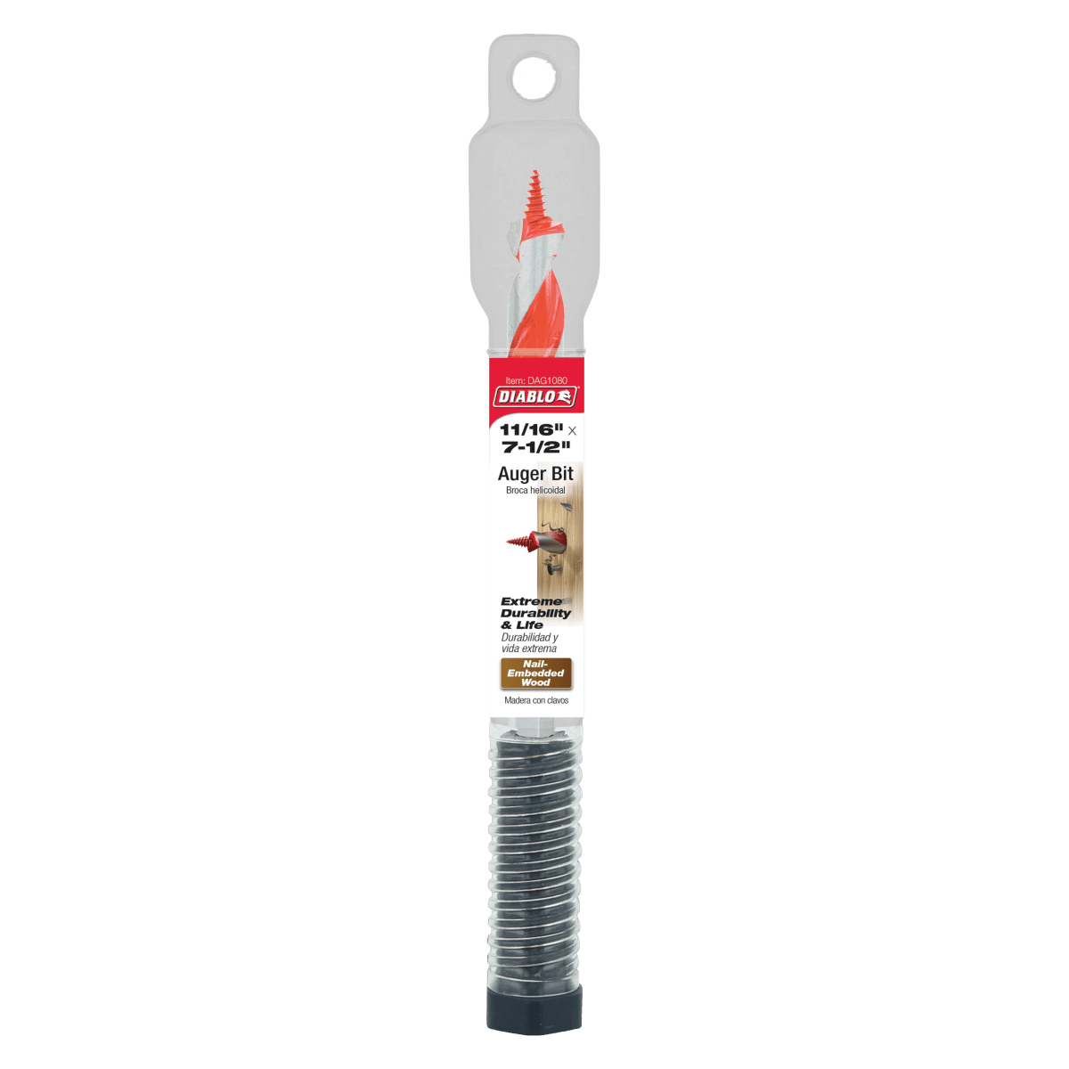 11/16" x 7 - 1/2" Auger Bit for Wood & Nail - Embedded Wood - AAA Industrial Supply