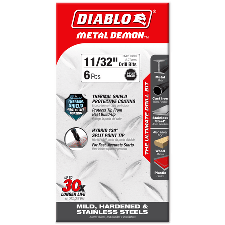 11/32" Metal Demon™ Drill Bits for Mild, Hardened and Stainless Steels - AAA Industrial Supply