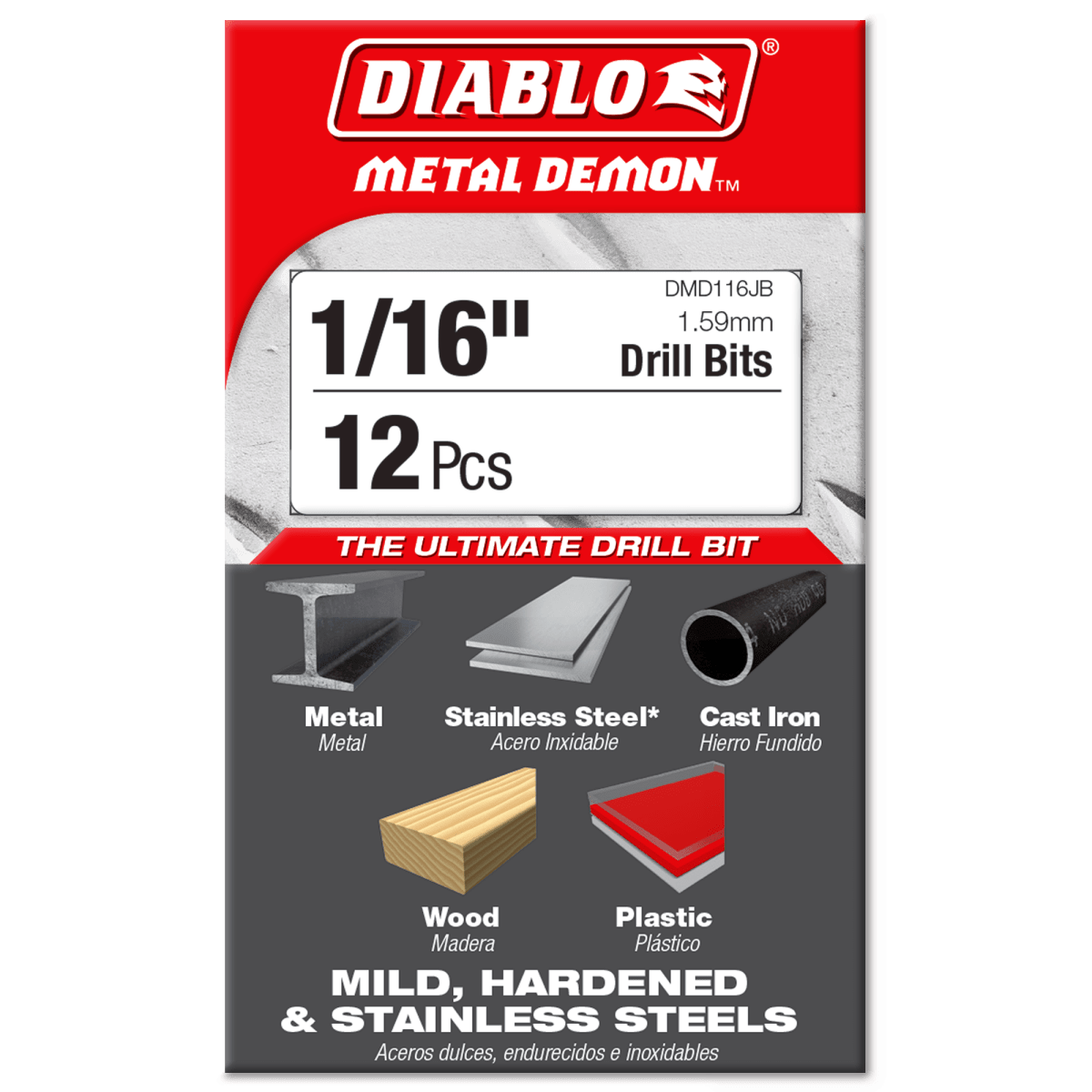 1/16" Metal Demon™ Drill Bits for Mild, Hardened and Stainless Steels - AAA Industrial Supply