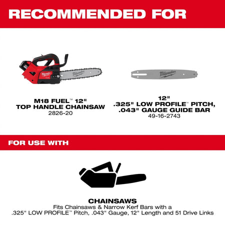 12" .325" LOW PROFILE™ Pitch, .043" Gauge Saw Chain - AAA Industrial Supply