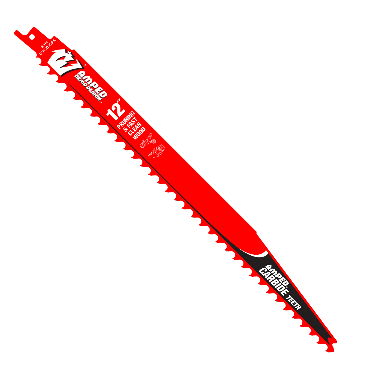 12" 3TPI AMPED™ Demo Demon™ Carbide Teeth Reciprocating Saw Blade for Pruning and Clean Wood - AAA Industrial Supply