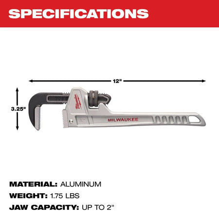 12” Aluminum Pipe Wrench - AAA Industrial Supply